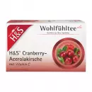 Чай H&S с клюквой и ацеролой вишневый с витамином С фильтрующий пакетик