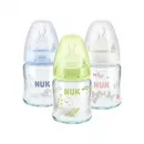 NUK First Choice Plus стеклянная детская бутылочка 120 мл с питьевой присоской